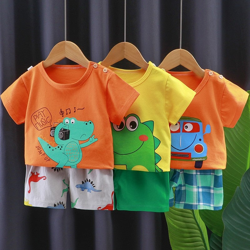 New Summer for Infants Clothes Short Sleeve T-shirt+shorts