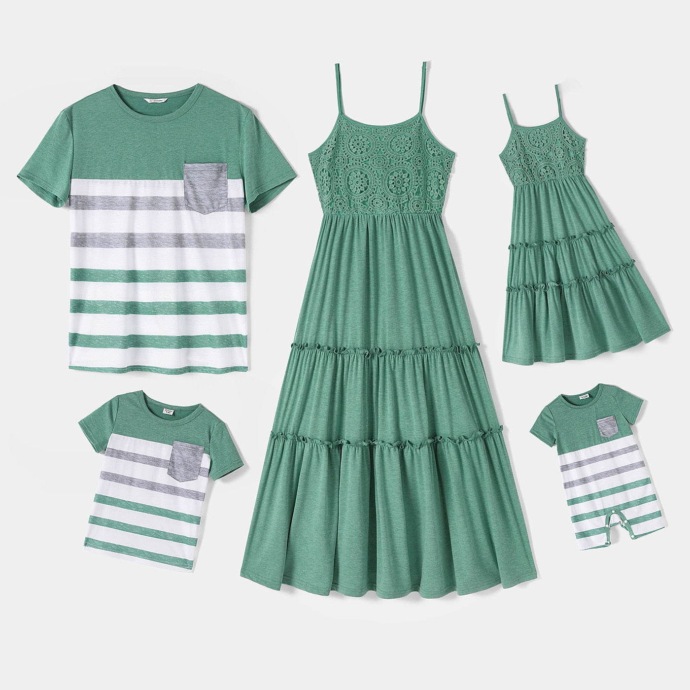 Family Matching Green Dresses