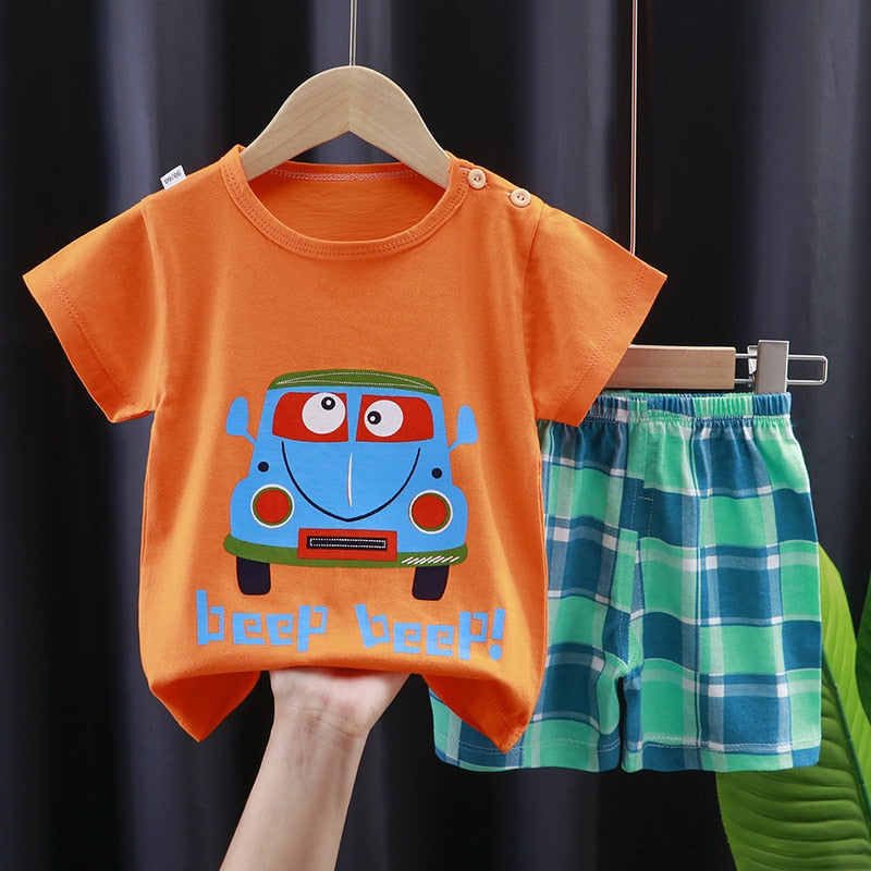 New Summer for Infants Clothes Short Sleeve T-shirt+shorts